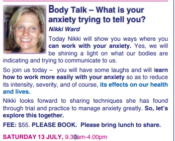 body talk workshop - relaxation centre of Queensland